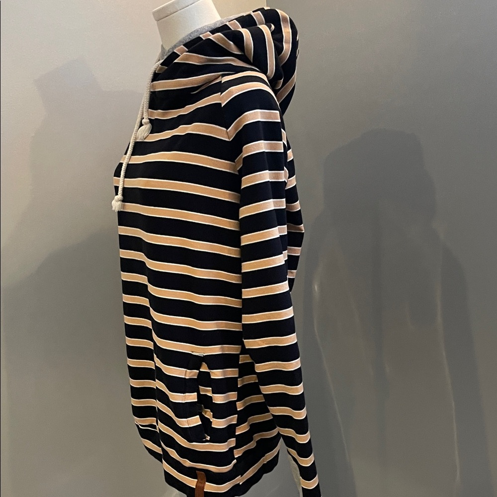 AMPERSAND AVE Black and Cream Striped Drawstring Hoodie   ***FINAL OFFER*** - Picture 3 of 8